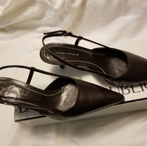 Banana Republic Spanish Espresso Leather Heels